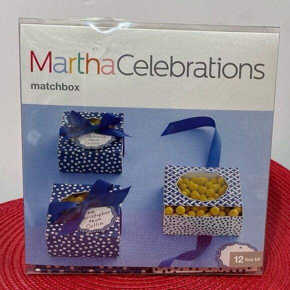 Martha Stewart Matchbox Celebrations 12 box kit Blue and White NWT - Picture 1 of 6